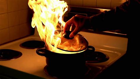 In one video, a man was trying to make apples flambe for his wife and poured hot. Grease Fire PSA - YouTube