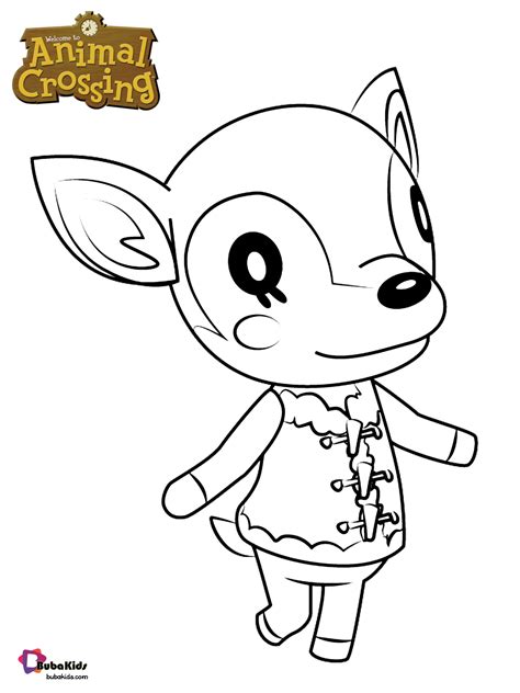 Fauna The Deer Animal Crossing Coloring Page Collection Of Cartoon