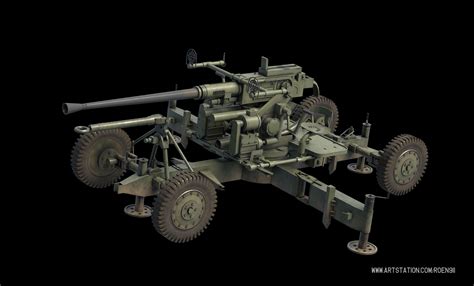 Artstation 40mm Bofors Anti Aircraft Gun 3d Model