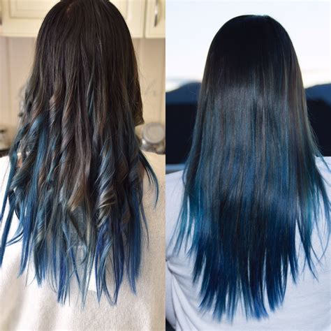 Dark Brown In The Top And Diffrent Blue Color In Bottom