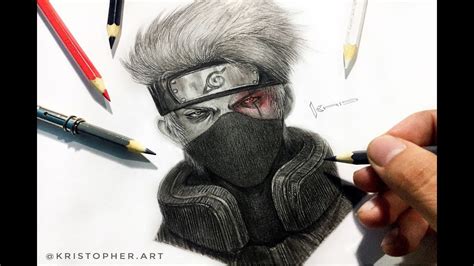 Realistic Drawing Kakashi Dibujo Realista Kakashi Naruto