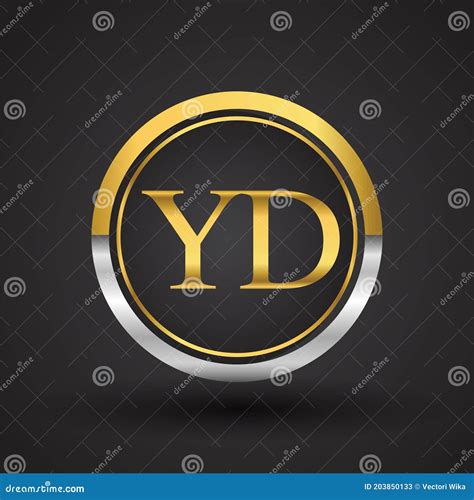 Yd Letter Logo In A Circle Gold And Silver Colored Vector Design