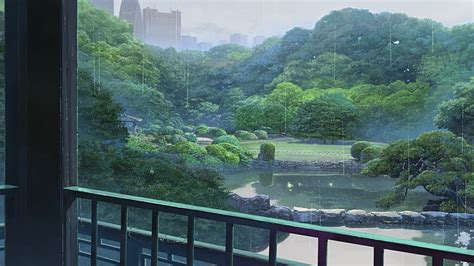 Hd Wallpaper Green Leafed Plant Makoto Shinkai Anime Trees The