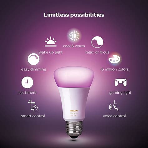 Philips Hue Gen 3 60w A19 White And Color Ambiance Smart 4 Bulb Kit