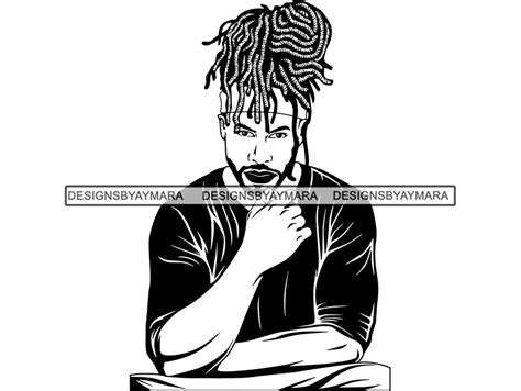 Afro Man Rasta Dreads Hairstyle Black Male Men Svg  Eps Png Vect