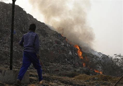 Raging Fire In Bhalswa Landfill Chokes Delhi