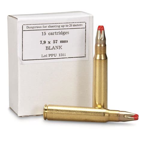 Ppu 79x57mm Standard Blank 15 Rounds 222526 8mm Ammo At