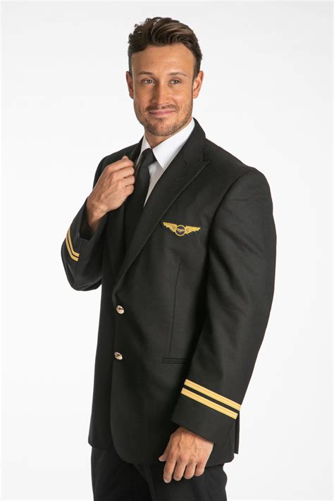 mens single breasted pilot jacket black navy armstrong aviation clothing