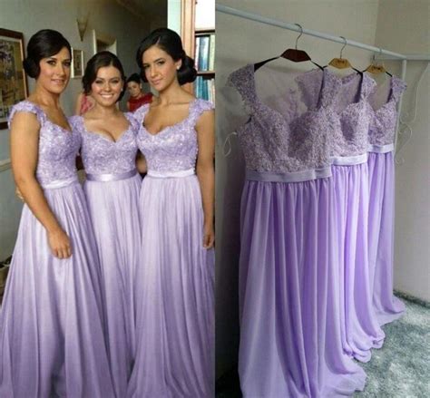 Shop pretty bridesmaids dresses, bridal party gowns online at the collection of lunss. Hot Selling Purple Lilac Lavender Bridesmaid Dresses Lace ...