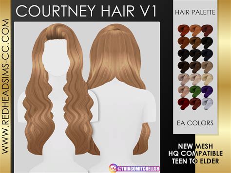 Courtney Hair Redheadsims Cc