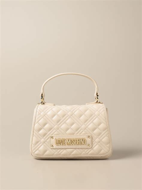 Love Moschino Borsa A Tracolla In Pelle Sintetica Matelass Avorio