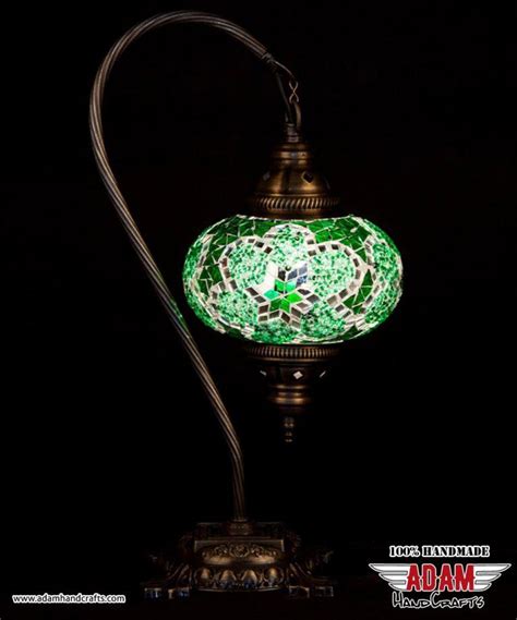Swan Neck Mosaic Table Lamp Green Model Large Mosaic Lamps