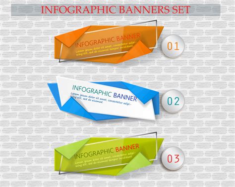 Infographic Banner Sets With Modern Style Illustration Vectors Graphic