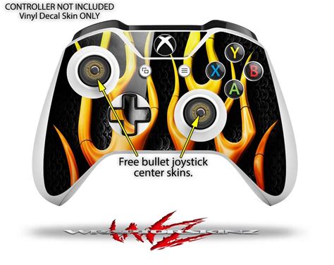Xbox One S Console Controller Bundle Skins Metal Flames Wraptorskinz