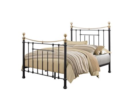 Unique range of industrial style metal bed frames with amazing designs from crazypricebed. Bronte Antique Brass Black King Size 5FT 150cm Metal Bed ...