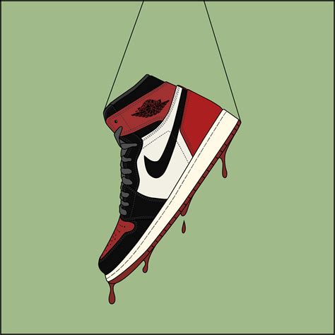 Air Jordan1 Nike Drawing Easy Canvas Art Sneaker Art