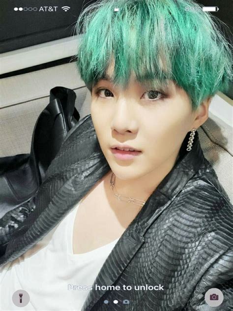 Mint Green Hair Mint Hair Min Suga Min Yoongi Pale Skin Tone Emo