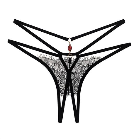 Sitonjwly Sexy Female Underwear G String Lingerie Thongs Women Panties Solid Breathable Open
