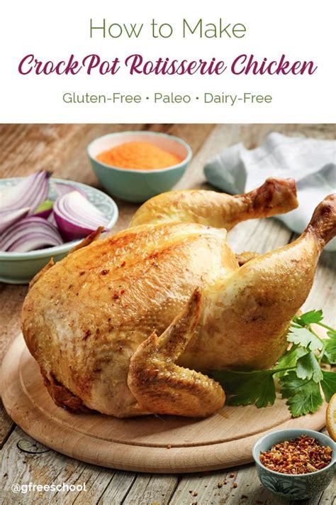 When i make rotisserie chicken in the crock pot, i wrap potatoes in tinfoil and put the chicken on top. CrockPot Rotisserie Chicken Recipe (GF, DF, Paleo)