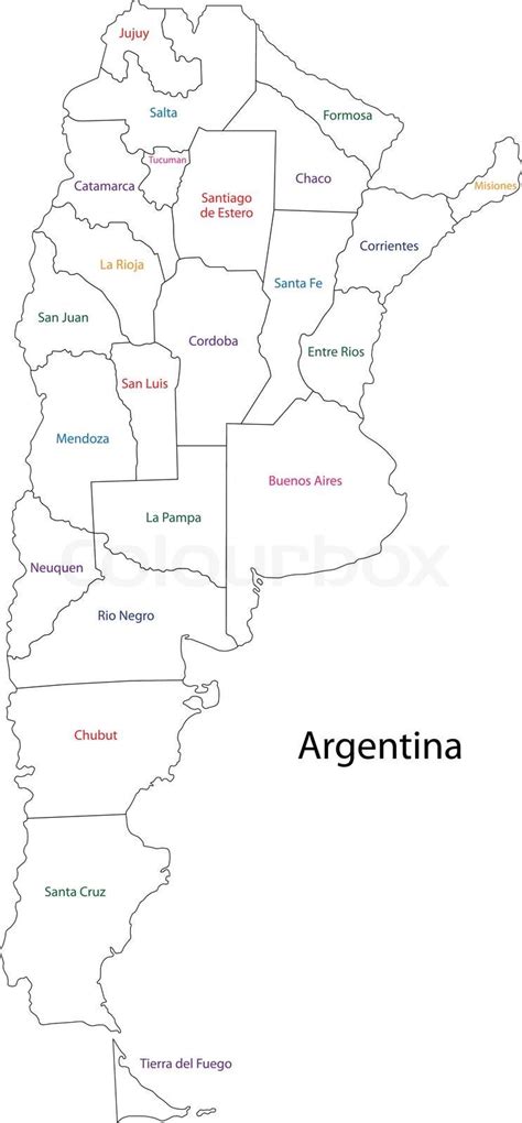 Skizzieren Argentinien Karte Stock Vektor Colourbox
