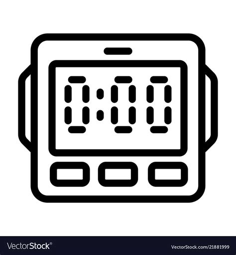 Digital Kitchen Timer Icon Outline Style Vector Image