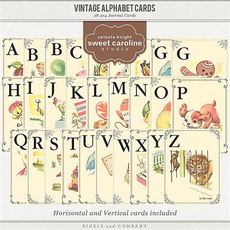 Vintage Alphabet Cards Alphabet Cards Journal Cards Cards