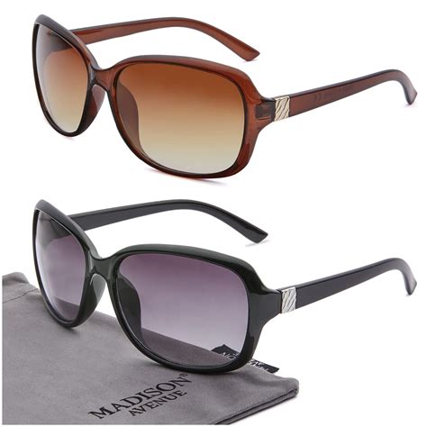 Madison Avenue 2 Pack Classic Vintage Sunglasses For Women Fashion Sun Glasses With Uv400