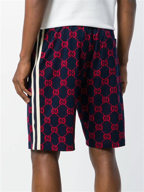Gucci Gg Print Jogger Shorts In Blue For Men Lyst