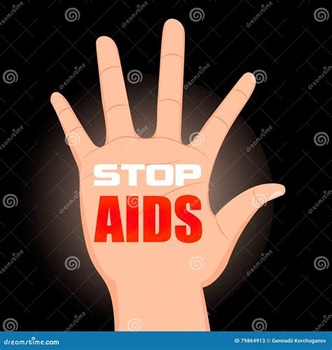 Worlds Aids Day Hand With The Words Stop Stock Vector Illustration