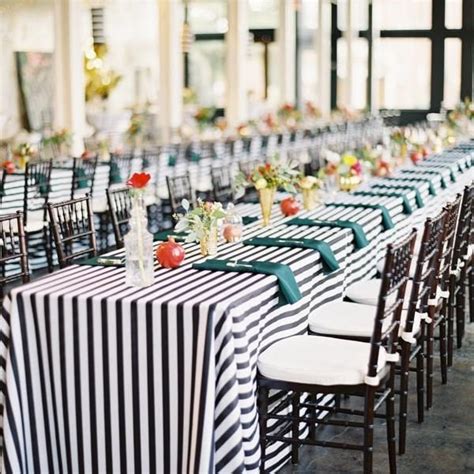 Black And White Striped Tablecloth X Inch In Striped Wedding Wedding Linens