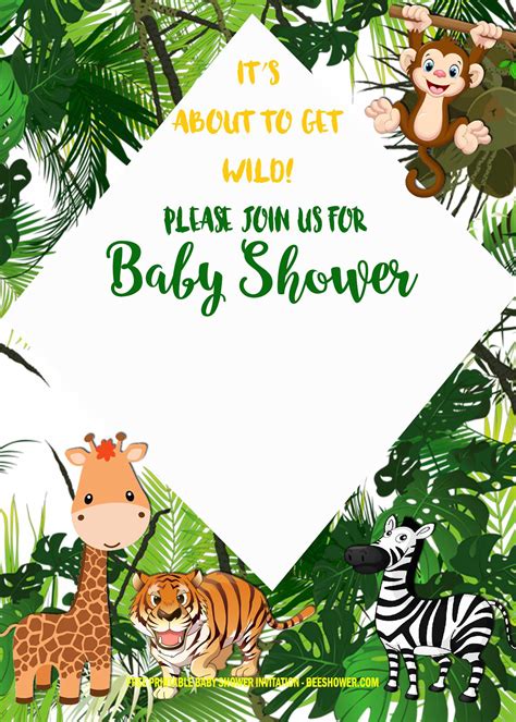Free Safari Baby Shower Invitation Templates Drevio