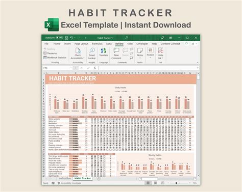 Habit Tracker Excel Habit Tracker Spreadsheet Goal Tracker Etsy Australia