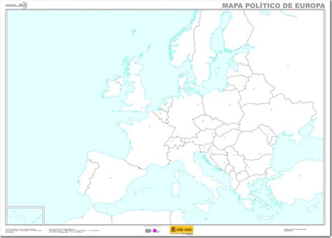 Mapa político mudo de Europa Mapa de países y capitales de Europa. IGN