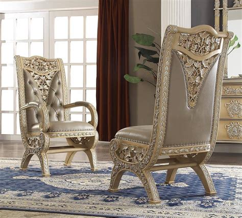 Buy Homey Design Hd 8015 Dining Room Set 7 Pcs In Ivory Silver