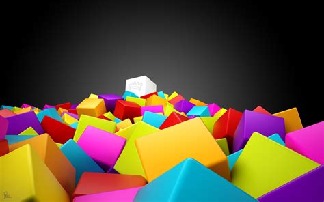 3d Colorful Squares Wide Background Images Windows Apple