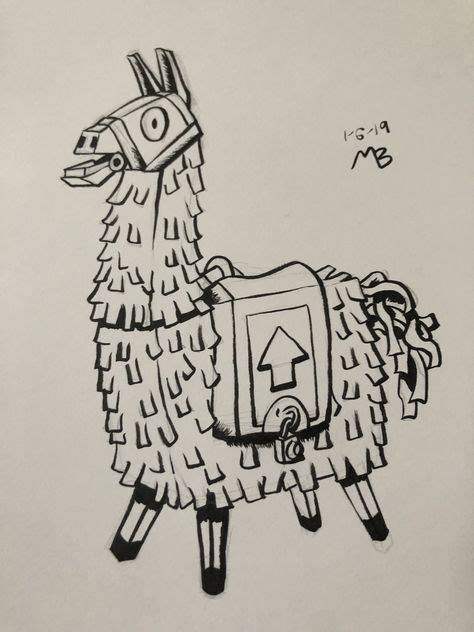 Step by step beginner drawing tutorial of the supply llama in fortnite. Llama Piñata from Fortnite | Llama drawing, Doodle ...