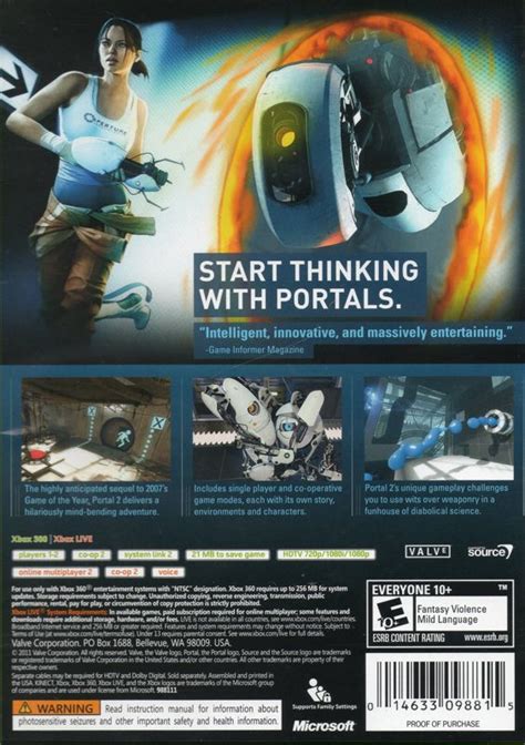 Portal 2 2011 Box Cover Art Mobygames
