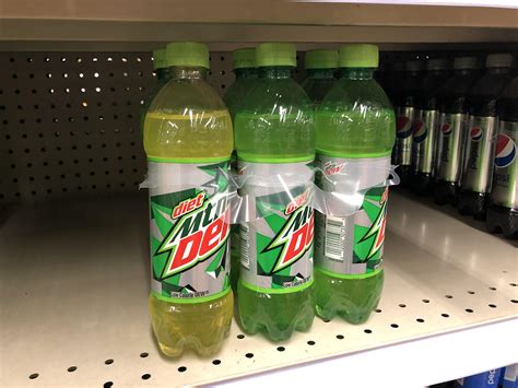 This Sketchy Diet Mountain Dew Bottle Is A Lighter Color Than The Rest