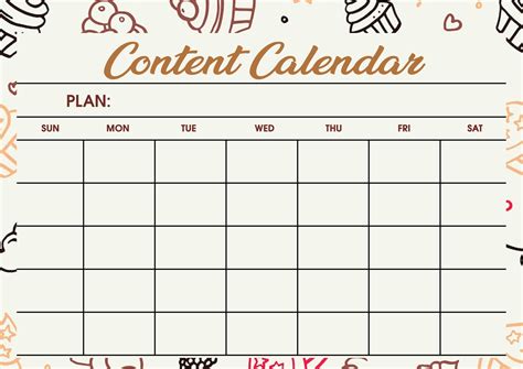 Content Calendar Download For Free • The Printables
