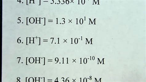 How to calculate molarity of ions in a solution? Calculating pOH from hydrogen or hydroxide ion ...