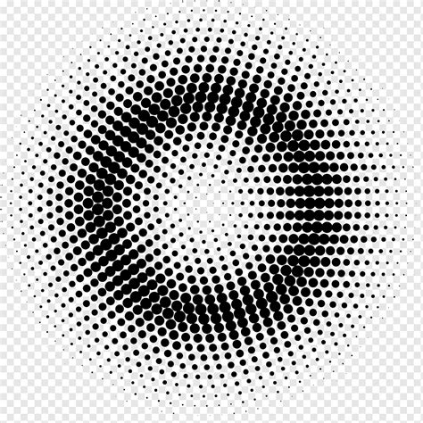 Halftone Circle Dots Floating Material Texture Logo Monochrome Png