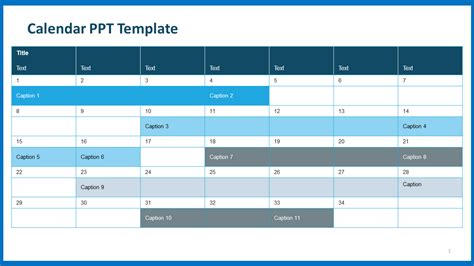 Get Now Calendar Ppt Template Slide Design Blue Color