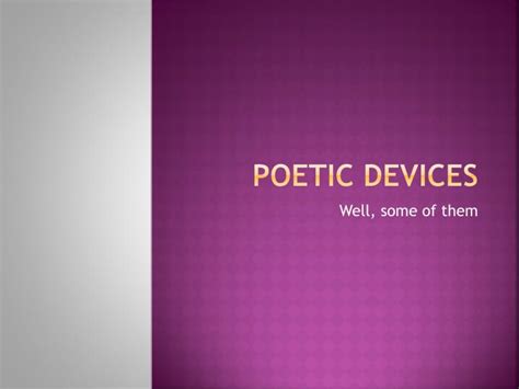 Ppt Poetic Devices Powerpoint Presentation Free Download Id4529157