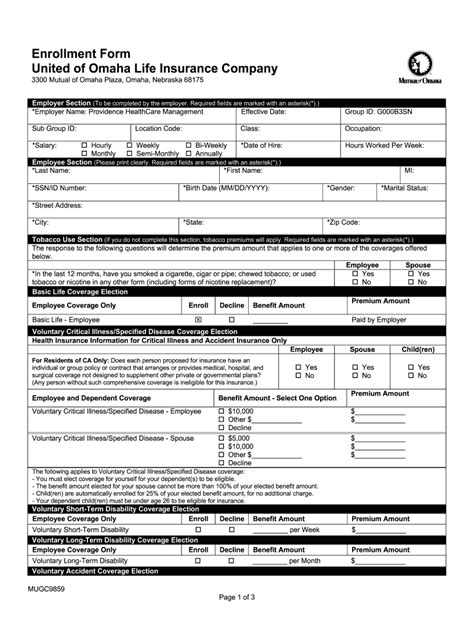 Mutual Of Omaha Enrollment Form Fill Out And Sign Online Dochub