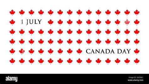 Abstract Banner Canada Day Red Maple Leaves On A White Background Vector Illustration Stock