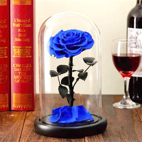 Sola flower store creates custom sola wood flower bouquets that will last for years to remember your special day! 100% Real Blue Forever Rose Flower - Beauty and The Beast ...