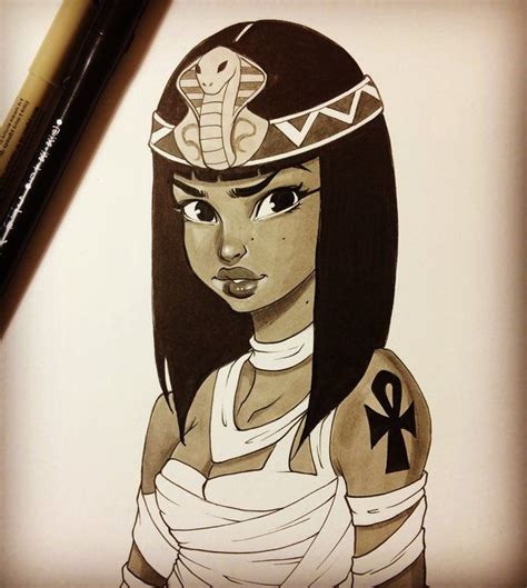 Inktober Cleopatra By Chrissie Zullo On Deviantart Egyptian Drawings Egyptian Art Cartoon Art