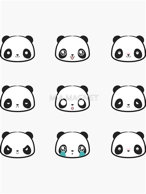 Cute Panda Bear All Panda Emotions Sticker For Sale By Boris Shekk