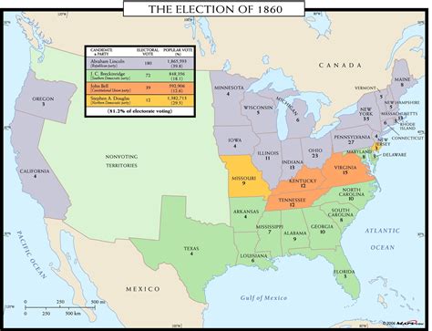 The Election Of 1860 Map