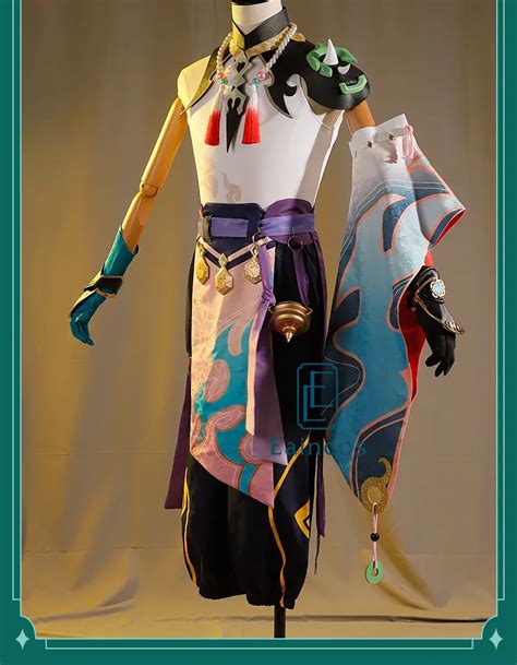 Jeu De Costumes À Thème Genshin Impact Xiao Cosplay Halloween Carnival Costume Perruque Kimono